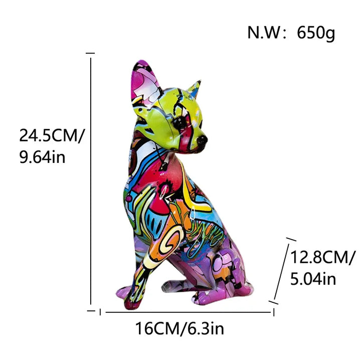 Vibrant Resin Chihuahua Table Lamp