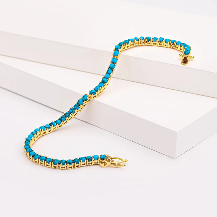 Elegant Gold Turquoise Chain Bracelet